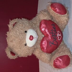 Adorable Brown Teddy Bear with Red Heart